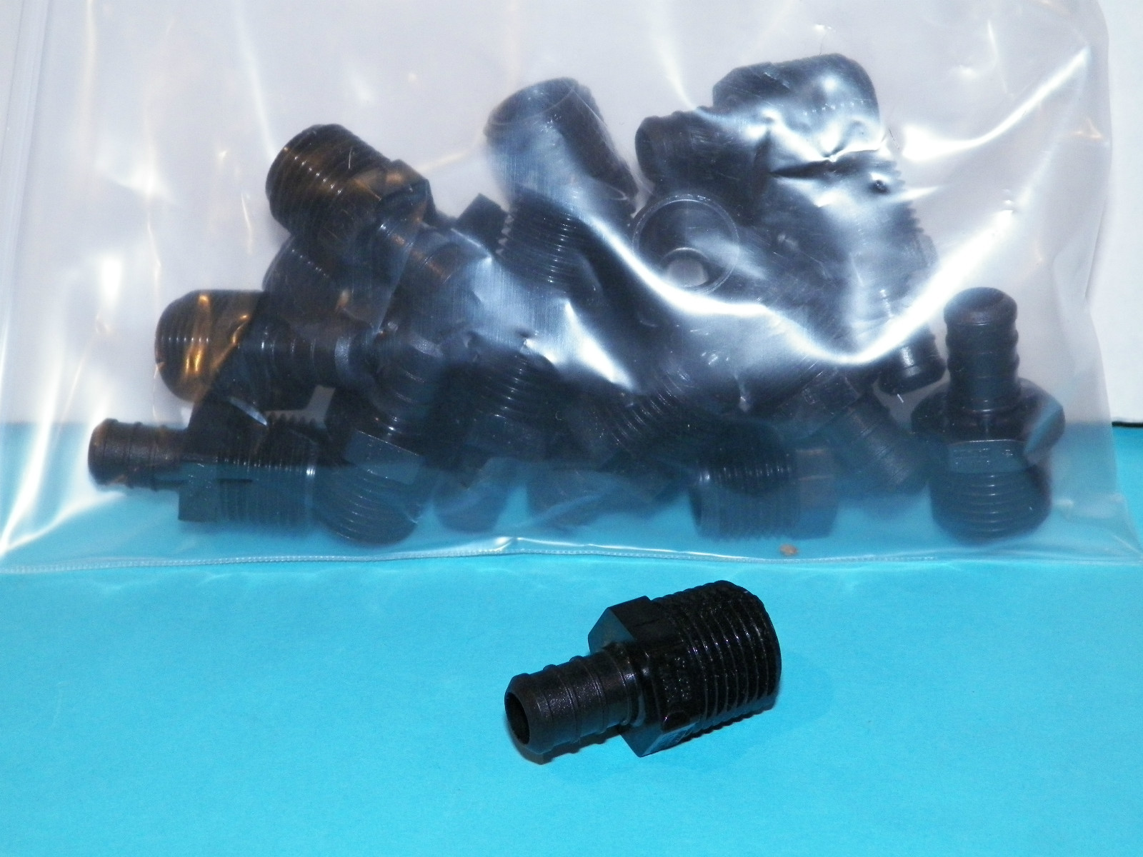 NEW LOT OF 20PCS  1/2" male to 1/2" PEX or Poly MPT Adapter BLACK BOAT RV CAMPER
