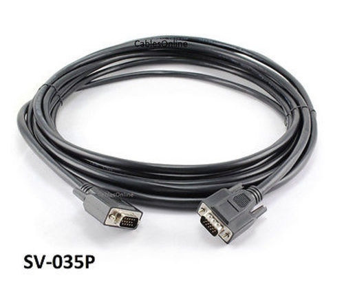 35ft Plenum (CMP) HD15 Super VGA Male/Male In-Wall Rated Monitor Cable, SV-035P