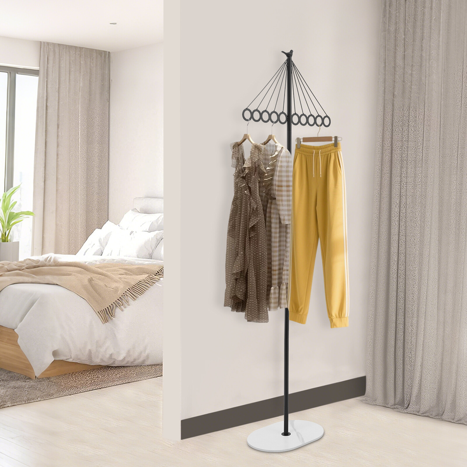 Entrance Cothing Rack with 10 Hooks Creative Decorative Metal Clothing Rack