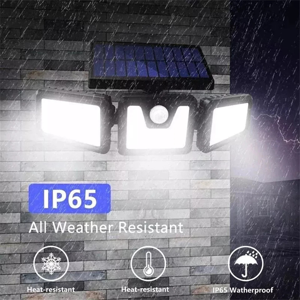 2 Pack LED Motion Sensor Solar Lights Outdoor IP65 Waterproof Security Lamp
