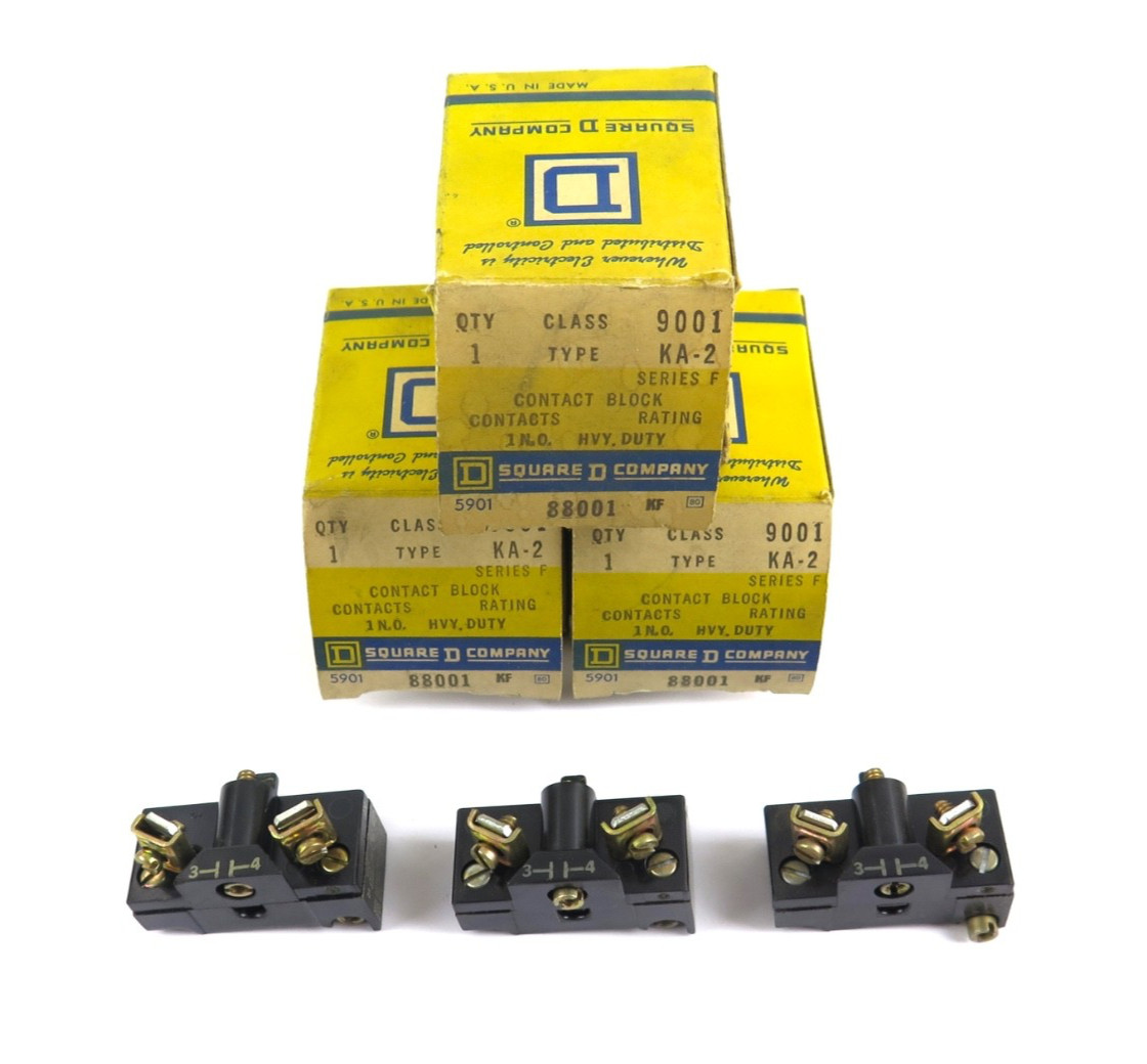 Square D 9001 KA2 Series F Contact Block (Lot of 3)