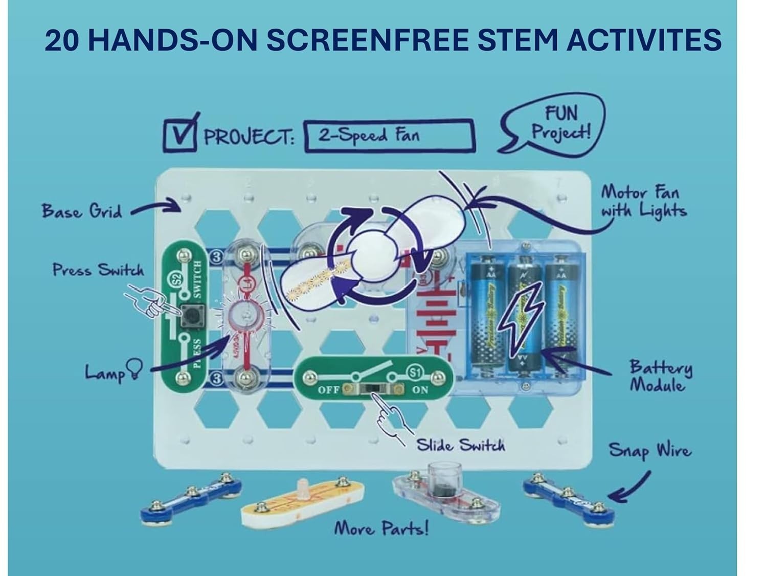 Beginner, Electronics Exploration Kit, Stem Kit for Ages 5-9 SCB-20