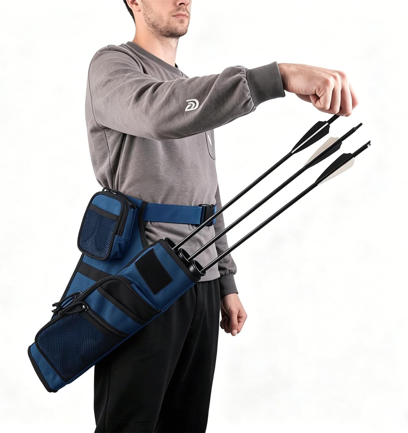 Lightweight Adjustable Hip Quiver with Separate Arrow Storage - Archery Gear