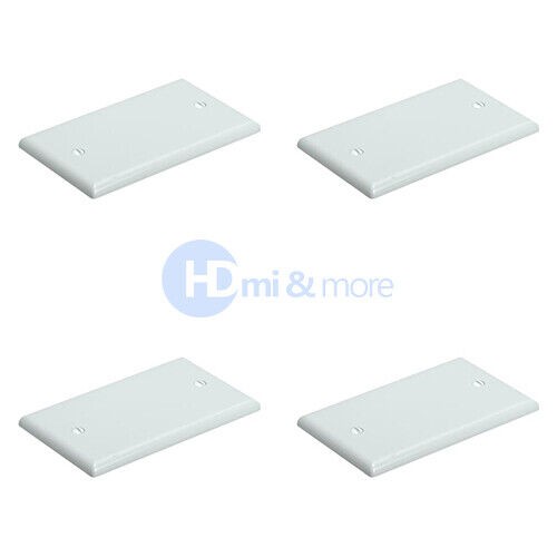 4x Blank Single Covers 1 Gang Unbreakable Wall Plate White Bendable Face Plate