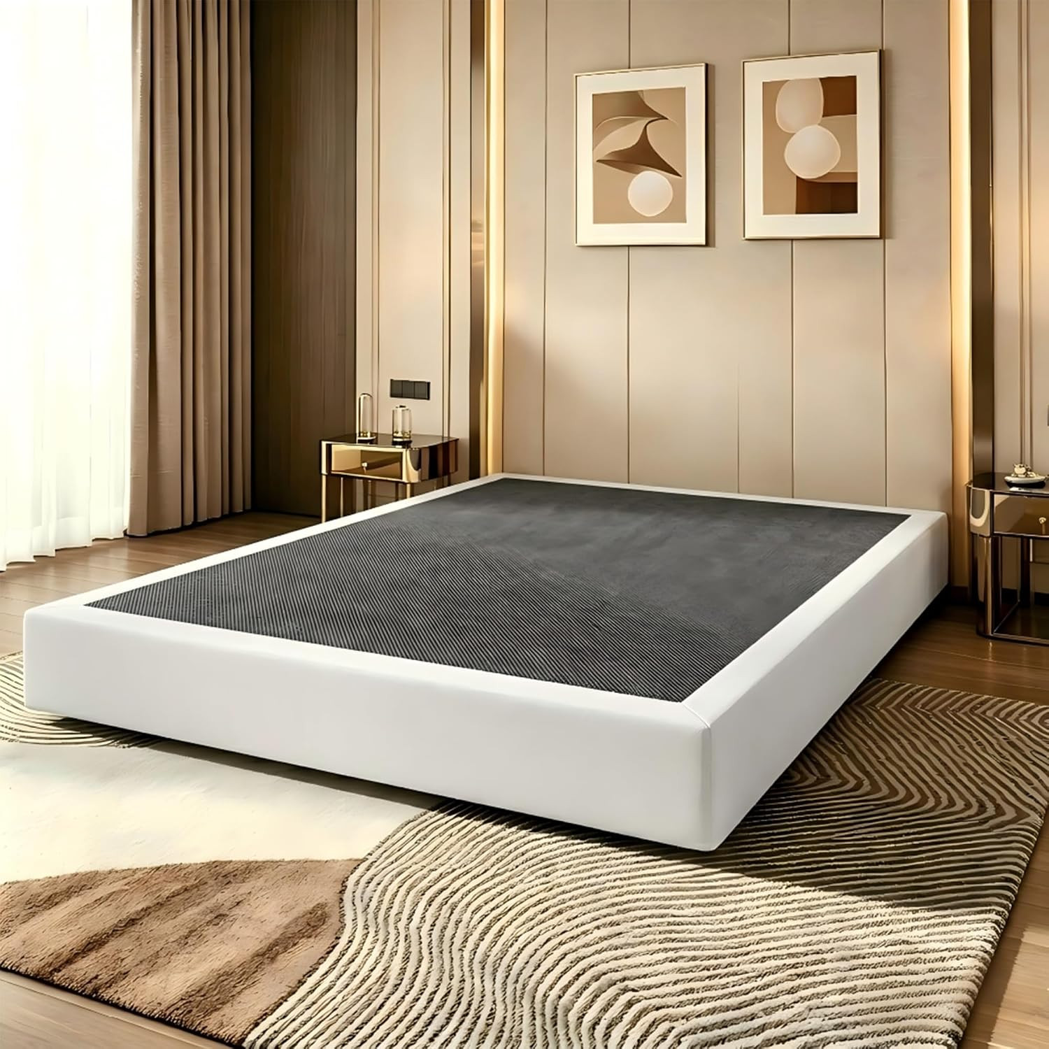 5-Inch Metal Box Spring， Metal Bed Frame Base，Low Profile Metal Foundation, Easy