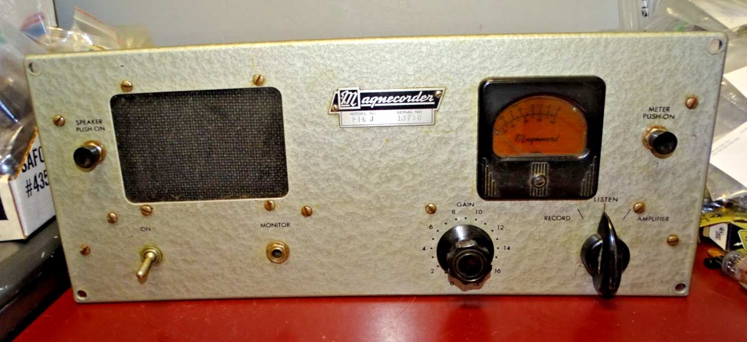 Magnecorder PT6-J Tube Recording Amp / Microphone Preamp / Audio Amplifier