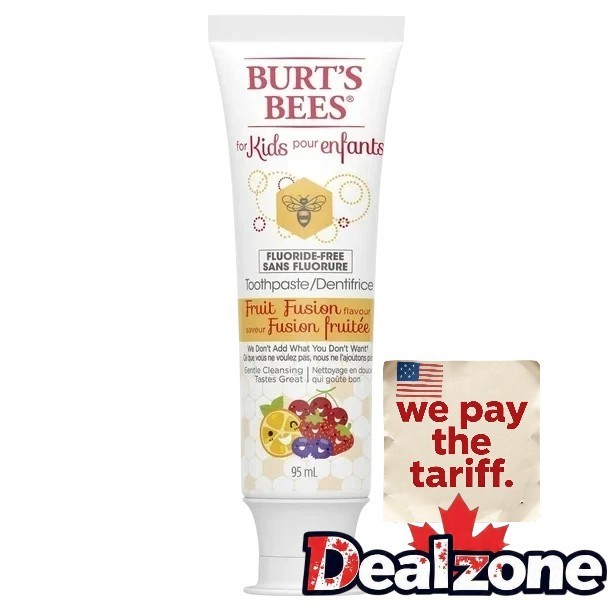 Burt's Bees Kid's Toothpaste, Fluoride Free, Fruit Fusion, 95 mL