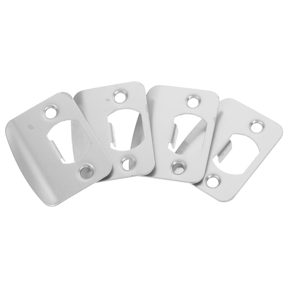 4 Pcs Door Strike Maintenance Plate Deadbolt Reinforcement Knob Black