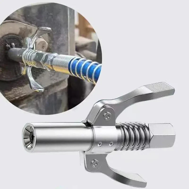Grease Gun Coupler Double Handle High Pressure Quick Release Lock Oil Nozzles