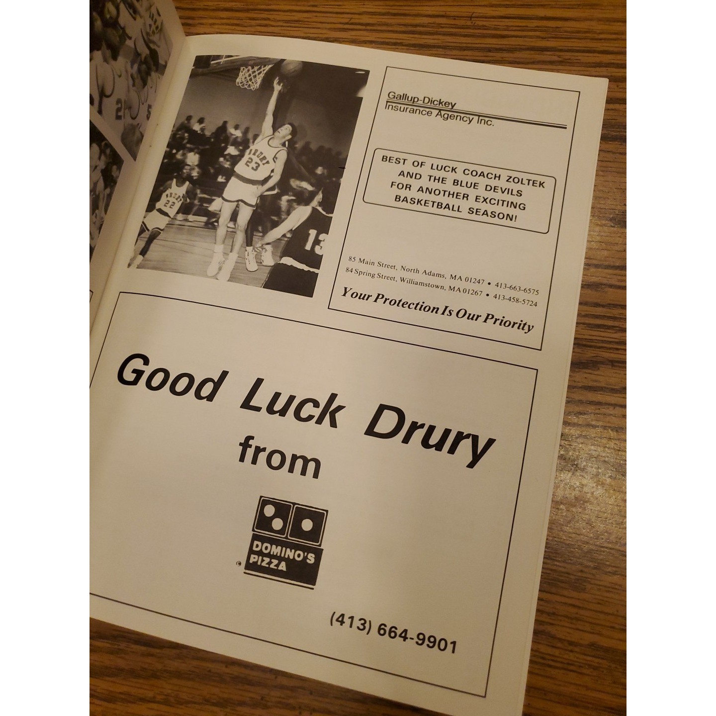 1990 Drury High School Boys Basketball Program Book
