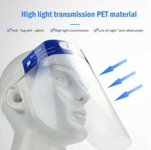 LOT 5 Safety Full Face Shield Guard Protector Mask Head Band Elastic Reusable