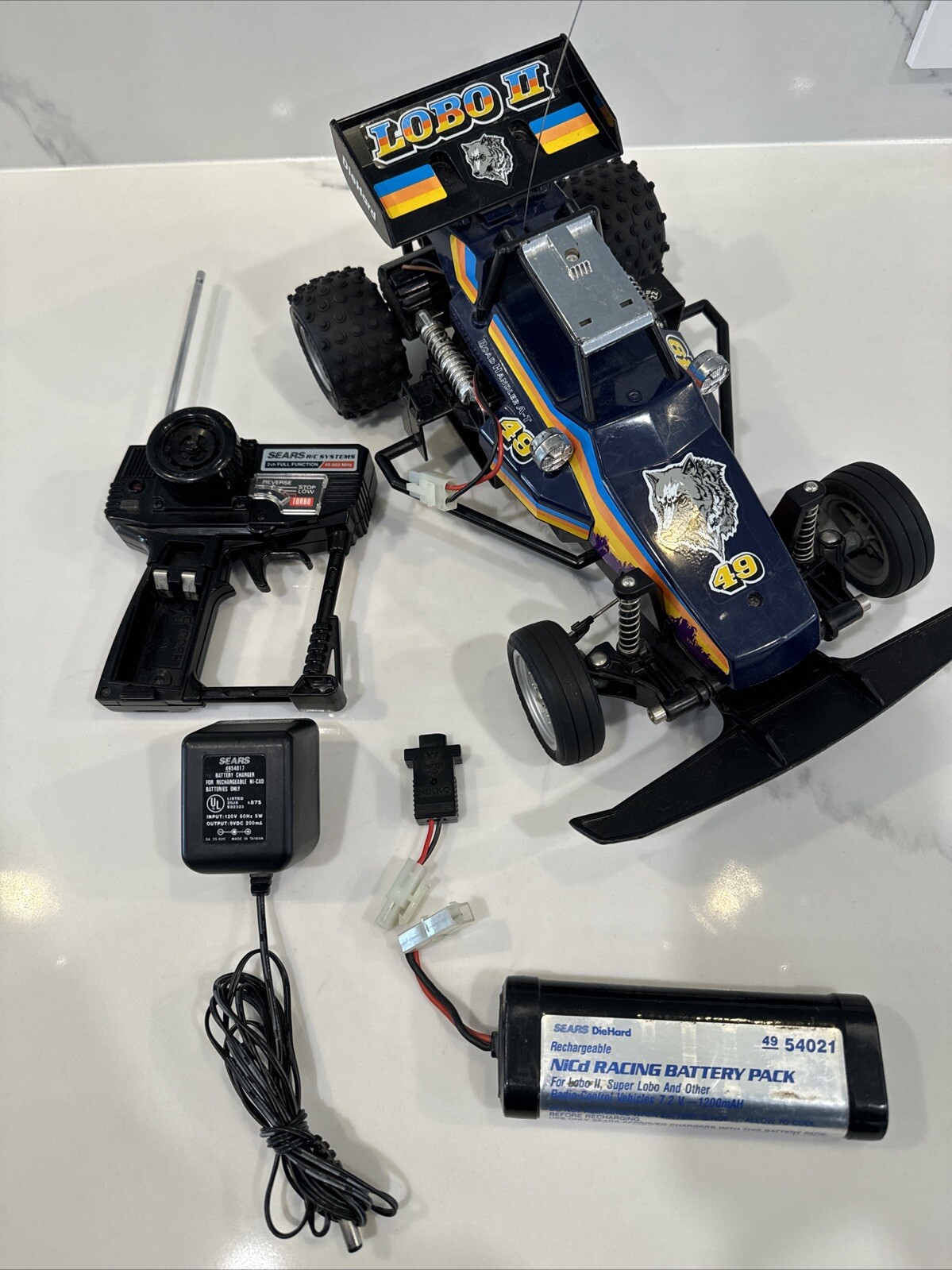 Sears Lobo II RC 2wd Frame Buggy Navy Body Nikko Rare 80s Vintage RTR