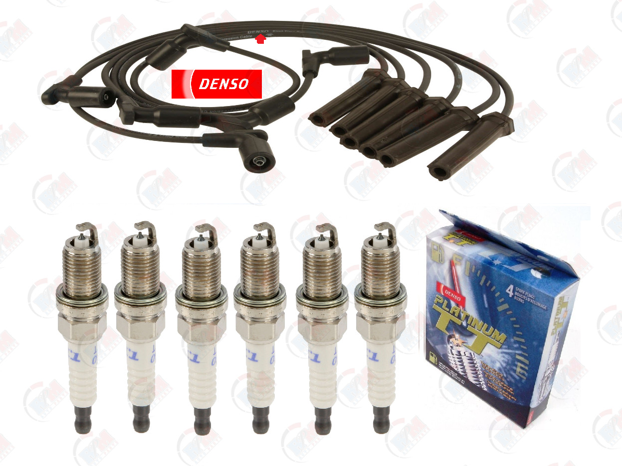 DENSO "PLATINUM" TT Spark Plugs & Wires for 2008-2013 Chevrolet GMC 1500 4.3L V6