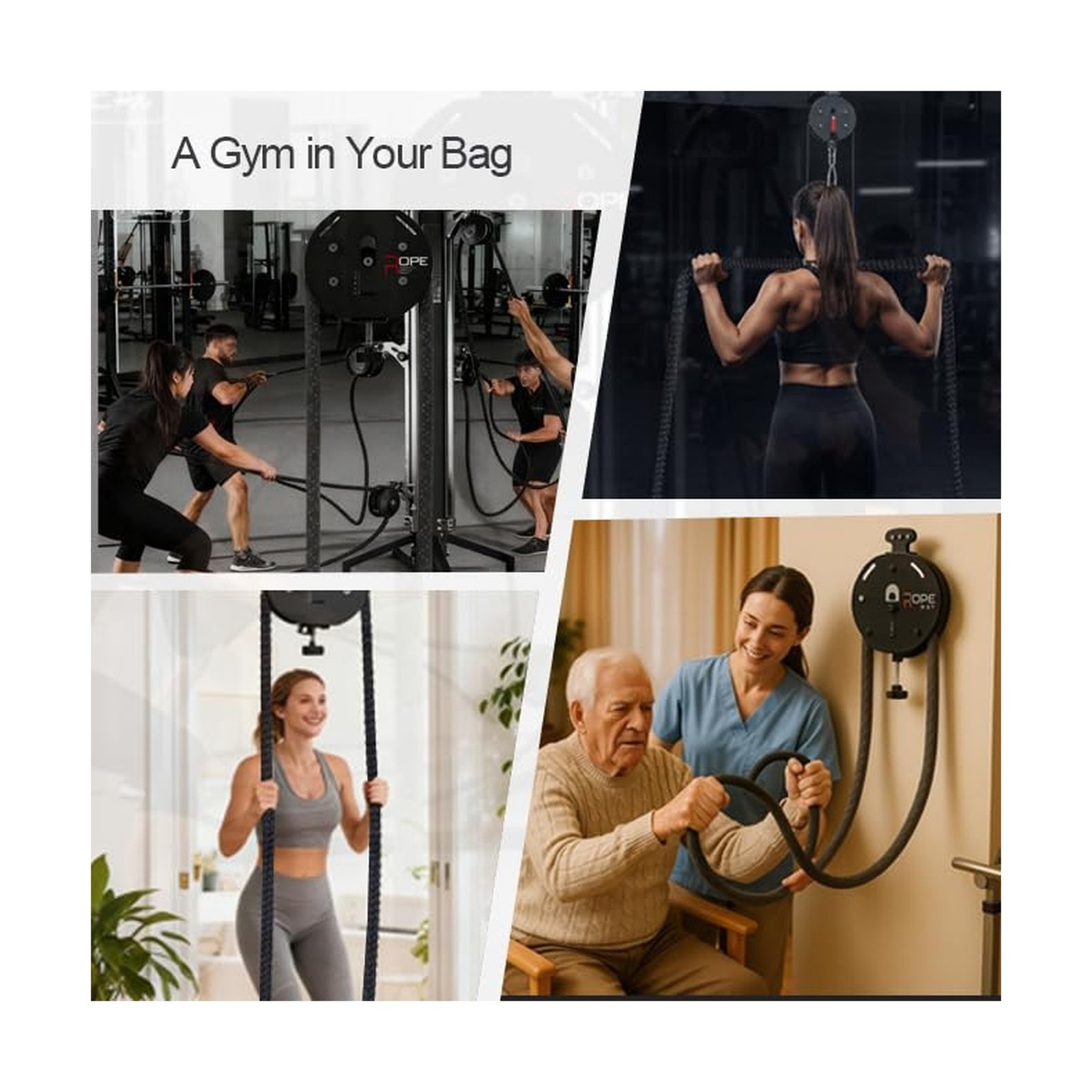 Endless Rope Trainer,Portable Cable Pulley System,Pulley Cable Machine System...