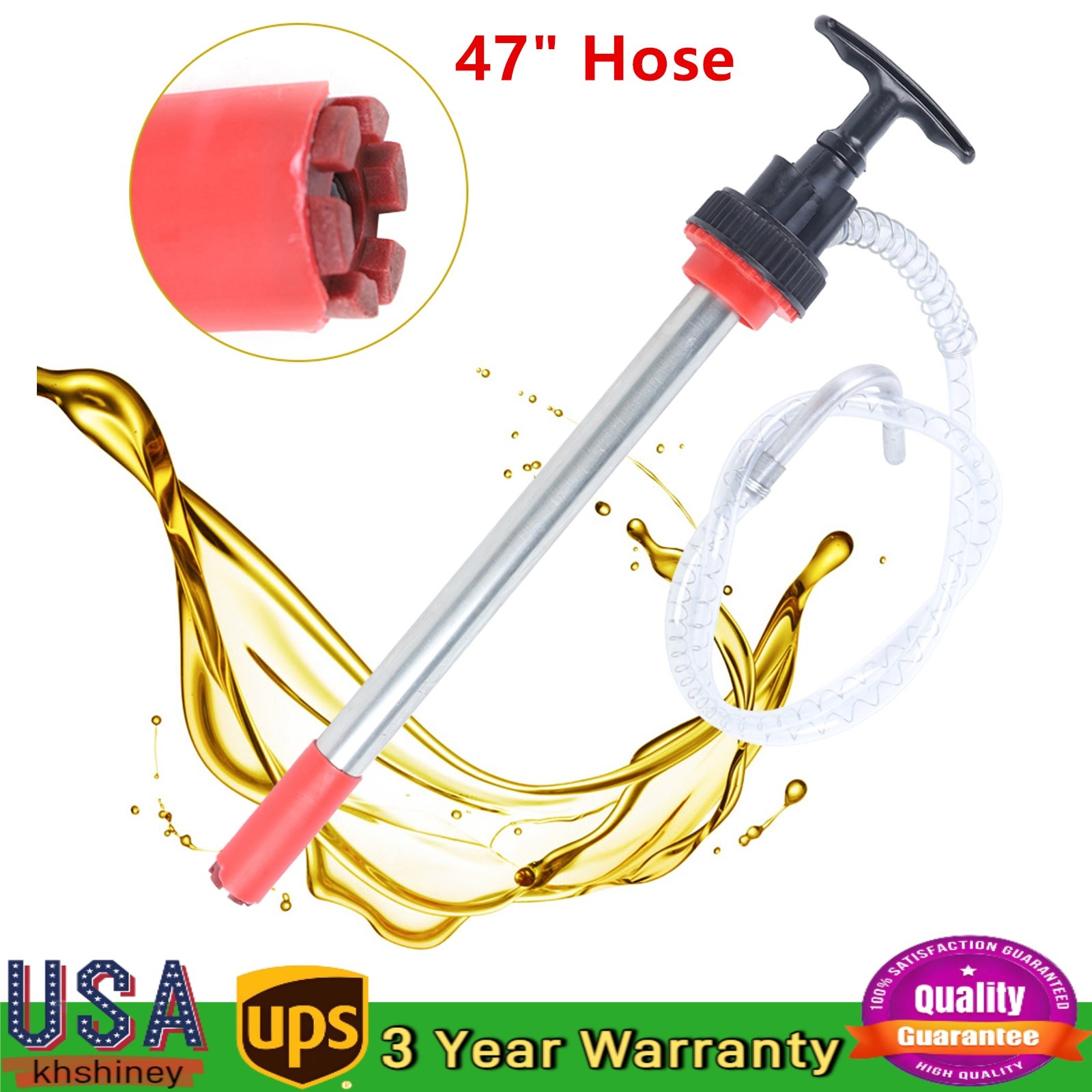 Manual Dispenser Fits 5 Gallon Bucket Pail Hand Gear Oil Fluid Oil Transfer Pump
