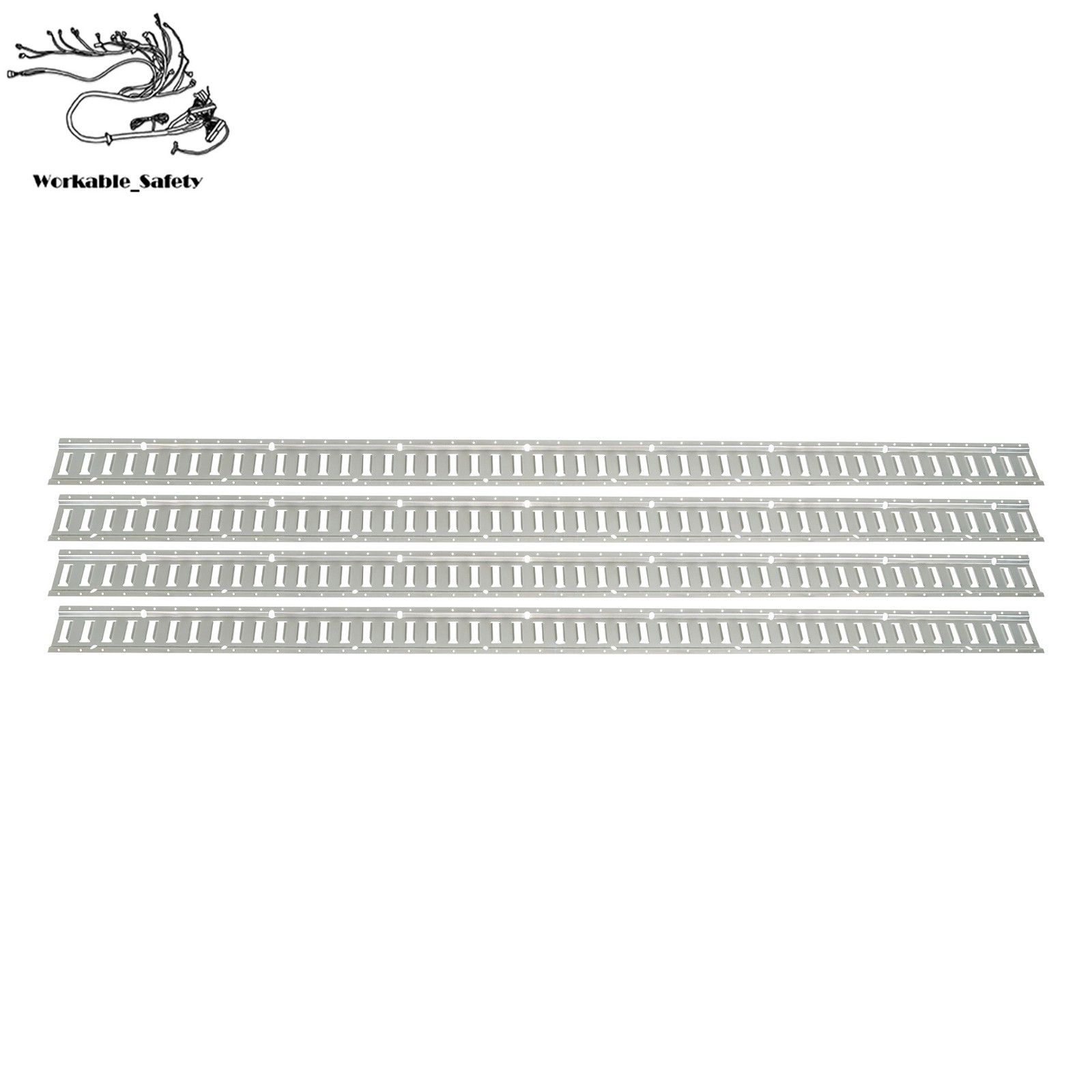 Silver 28 Pack 8 Foot E Track Rails Zinc Plated Steel For Cargo Trailer Tie Down