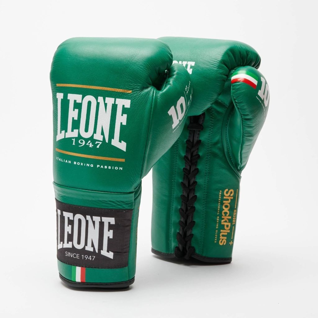Leone 1947 GN102L Shock Plus Lace Up Boxing Gloves Green