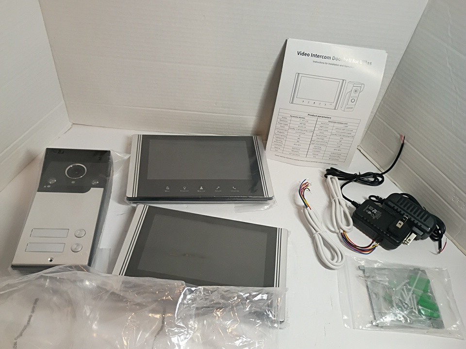 WIred Doorbell Camera with Night Vision, W/2 7in. Video Intercom System