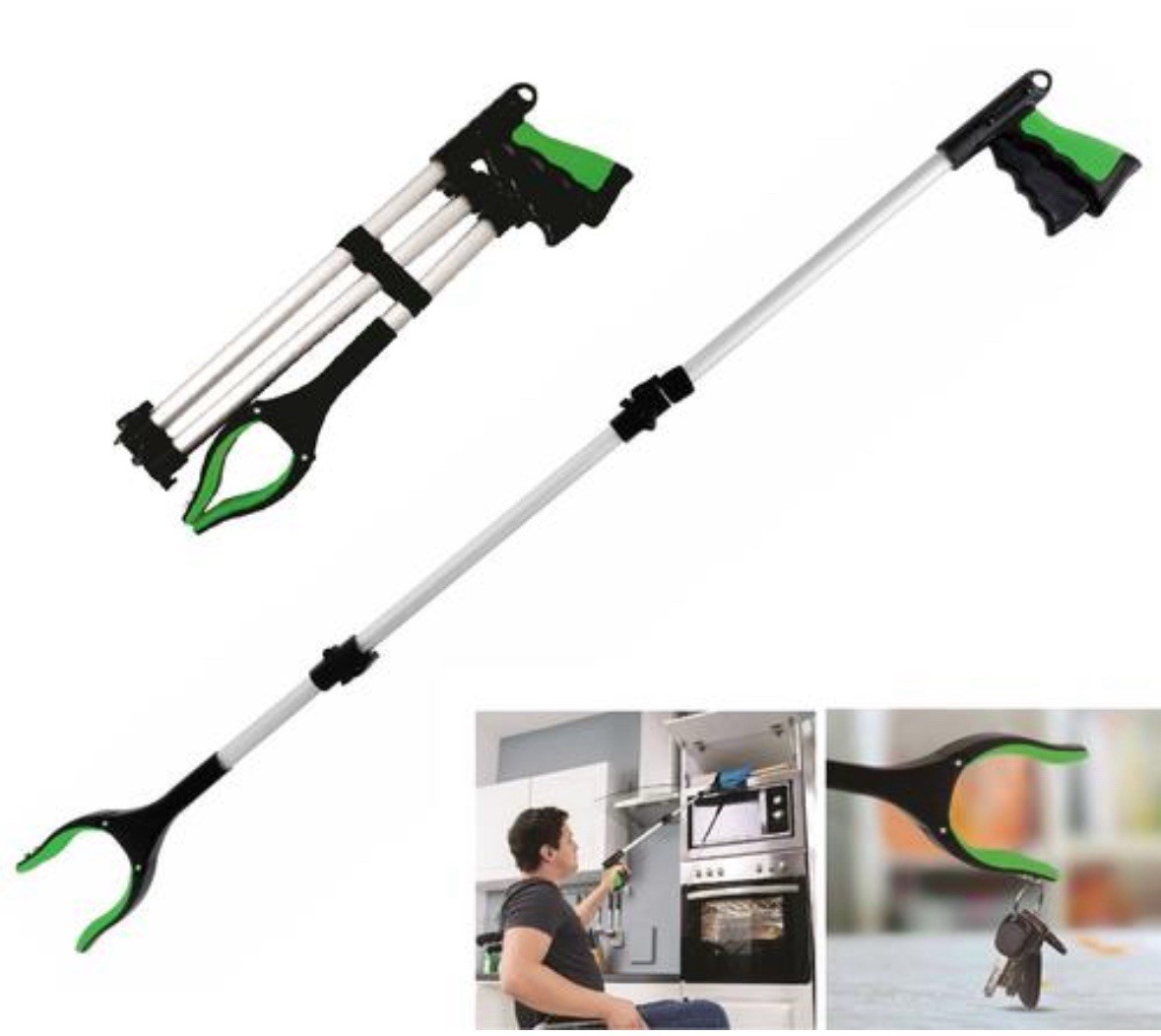 43" Extra Long Grabber Tool, Foldable Grabbers for Elderly Grab It Reaching Tool