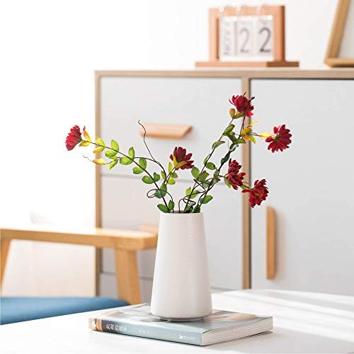 Bright White Vase - 6“ White Ceramic Flower vase, Boho Vases Small Solid White