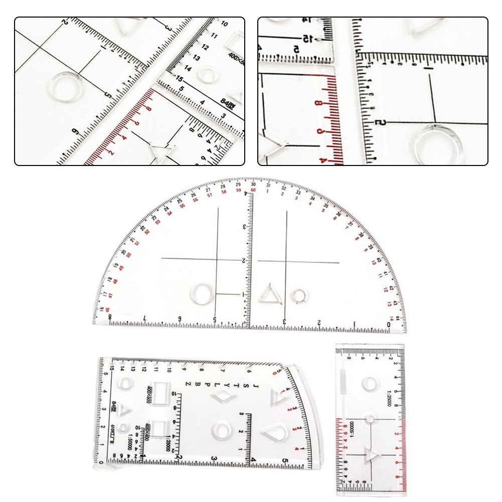 Geometry Drawing Template Ruler for Accurate Measurements and Calculations