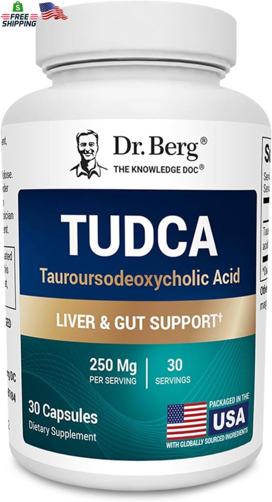 Dr. Berg TUDCA Supplement (Tauroursodeoxycholic Acid) - Powerful Formula for Liv
