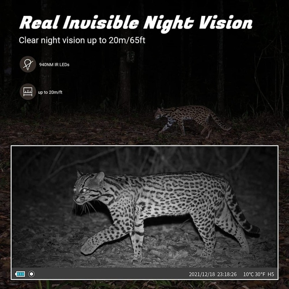 Hunting Camera with WiFi, 4K Video & 24MP Photos - Game Trail Cam, Night Vision