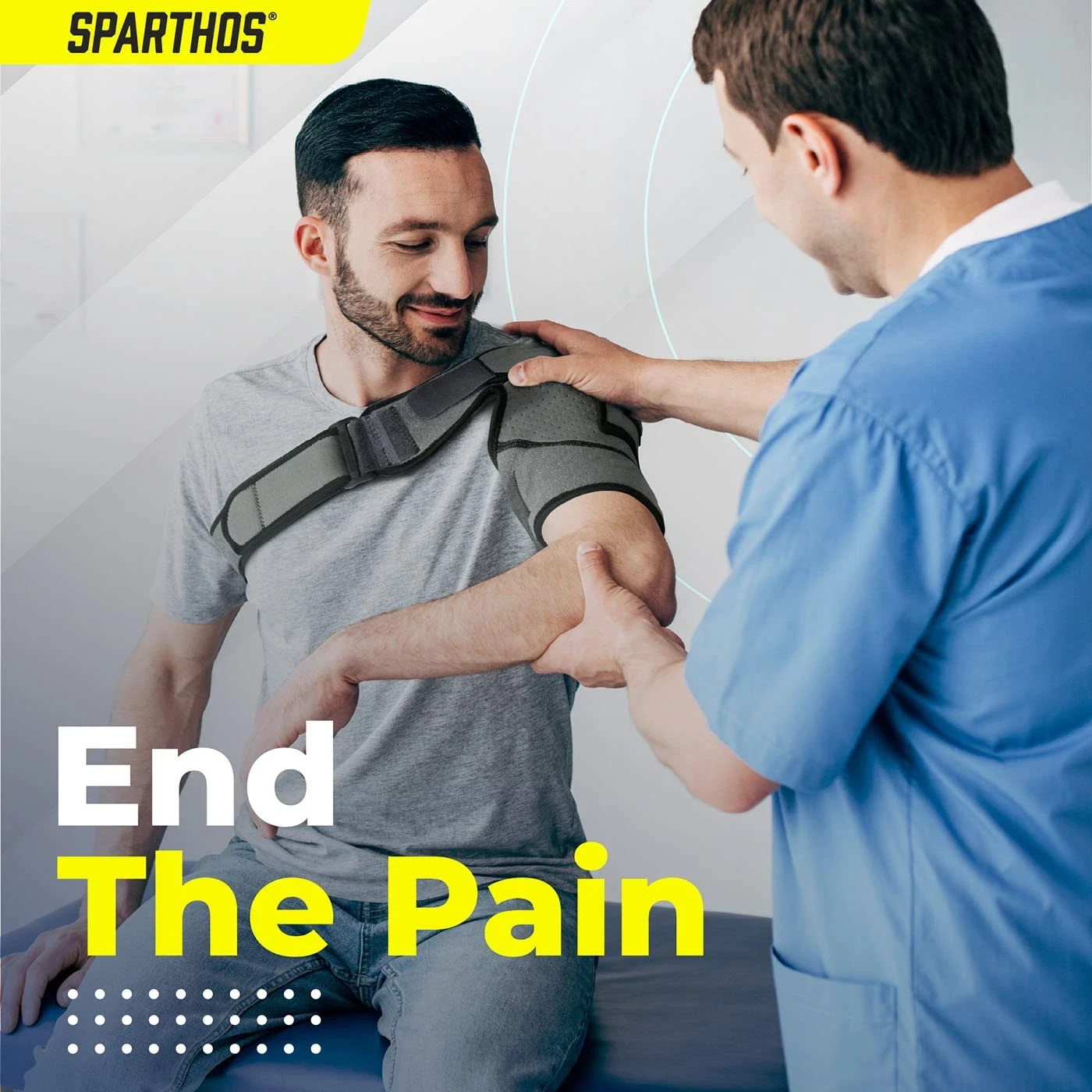 Sparthos Shoulder Brace - Adjustable Support Sleeve for Torn Rotator Cuff, AC Jo