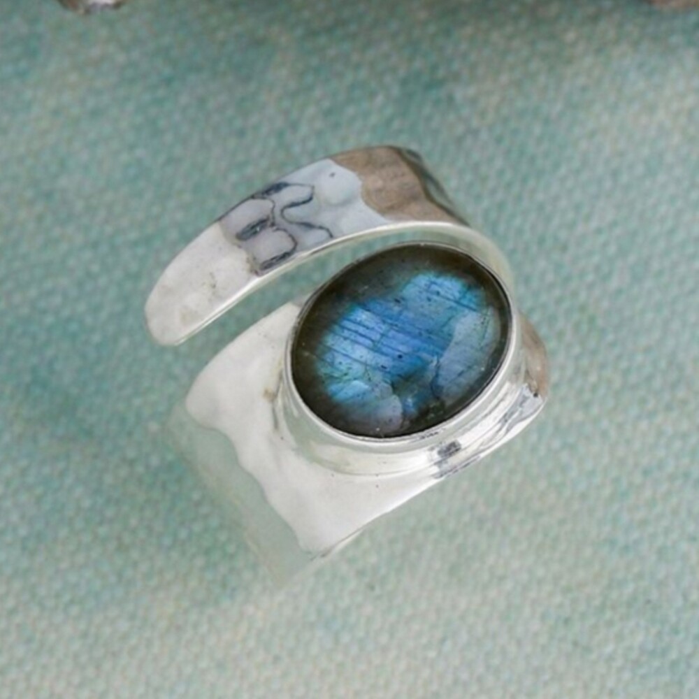 Labradorite 925 Sterling Silver Spinner Ring Handmade Best Valentine Gift C-644