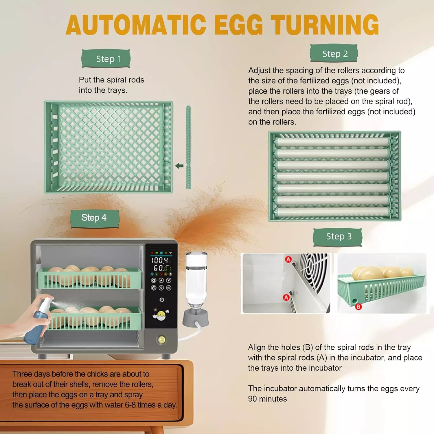 24 Eggs Incubator For Hatching Eggs with Automatic Egg Turning and Humid Brooder