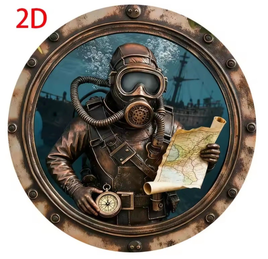 Scuba Diver Metal Sign (2 Pack)