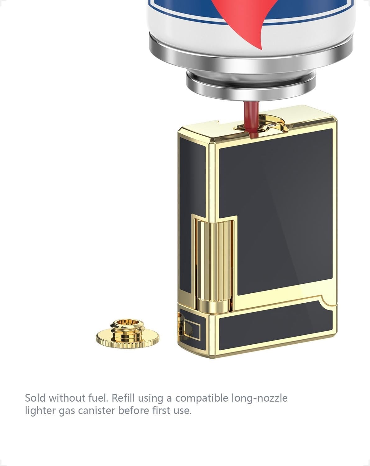 Compact Gold Finish Soft Flame Pipe Lighter - Ideal for an Elevated Experience