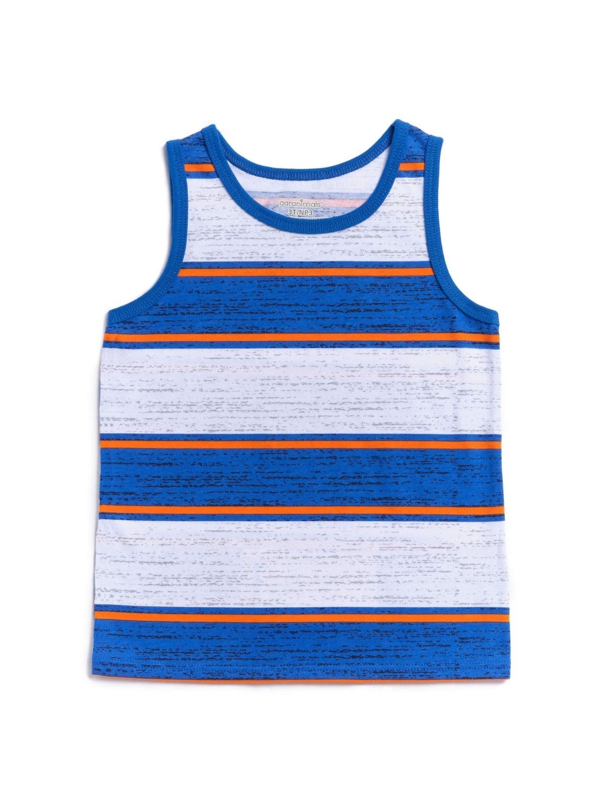 Garanimals Toddler Boy Girl Blue Gray Orange Stripe Summer Tank Shirt Size 3T