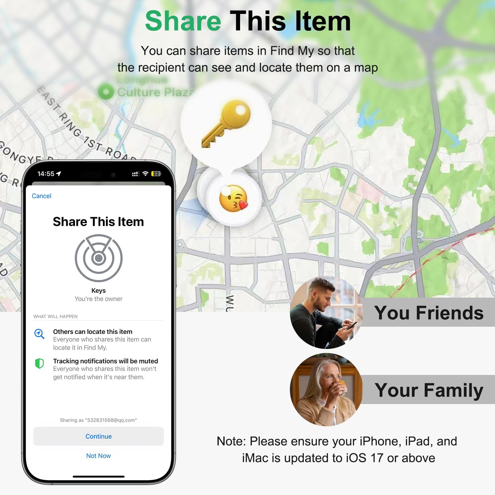 Air Tracker Tag Works with Apple Find My (iOS Only) Includes Replaceable Battery