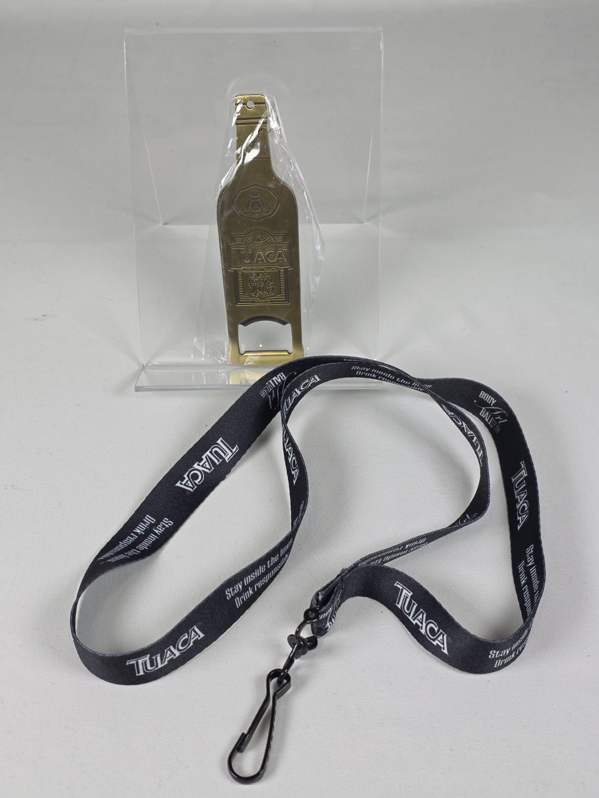 Tuaca Gold Bottle Opener and Body Art Ball Tuaca Lanyard Promo Items - 2008