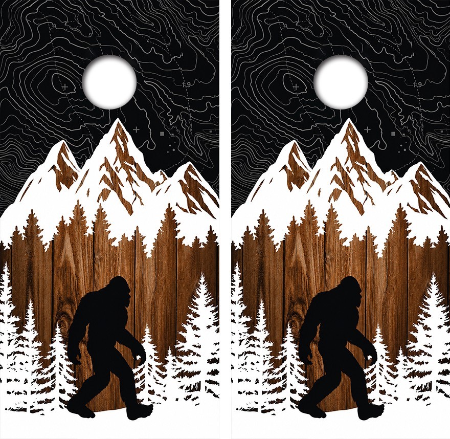 Big Foot Sasquatch Cornhole Board Wrap LAMINATED Decal Vinyl Sticker #5049