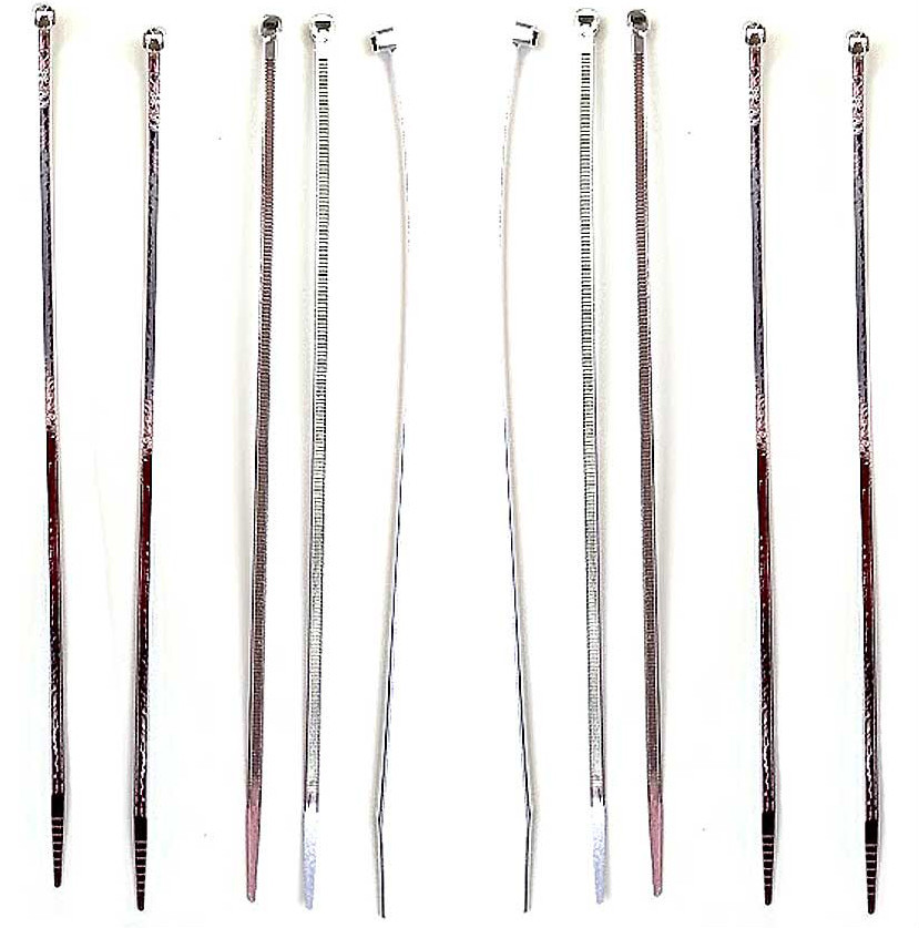 10 Show Chrome 4" Cable Zip Ties for Custom Wire Motorcycle Car Hotrod Ratrod