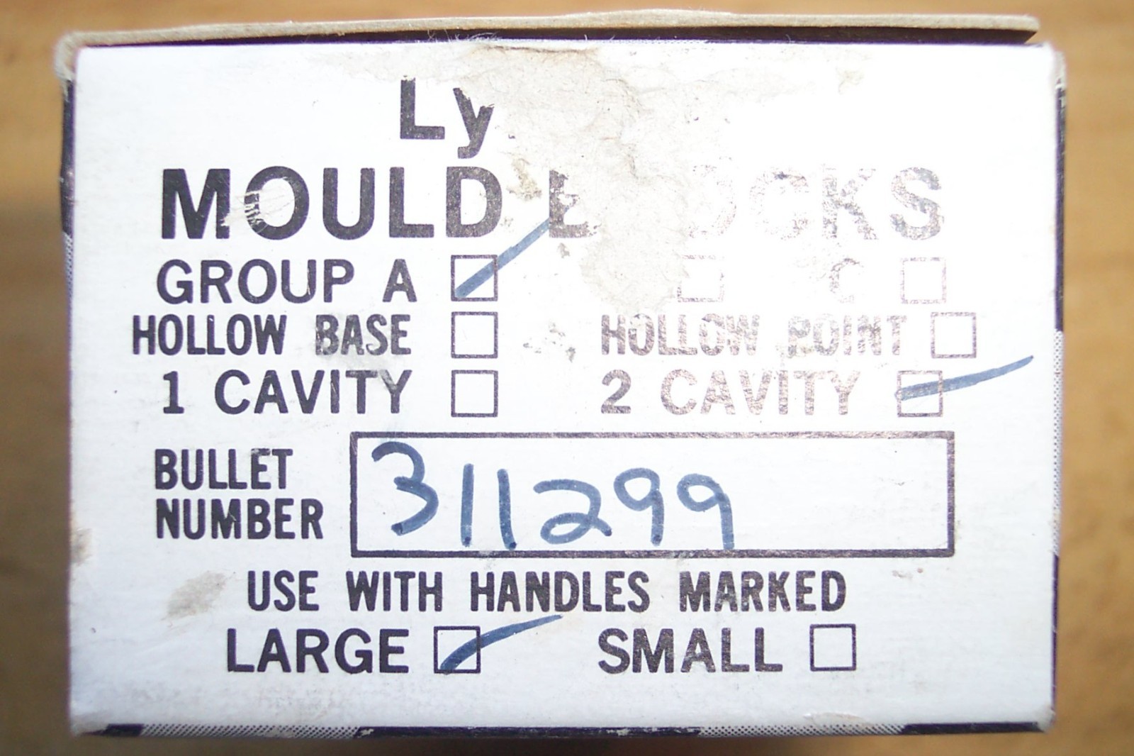 LYMAN 311299 DOUBLE CAVITY 30 CALIBER 202 GRAIN MOULD UNUSED IN ORIGINAL WRAP