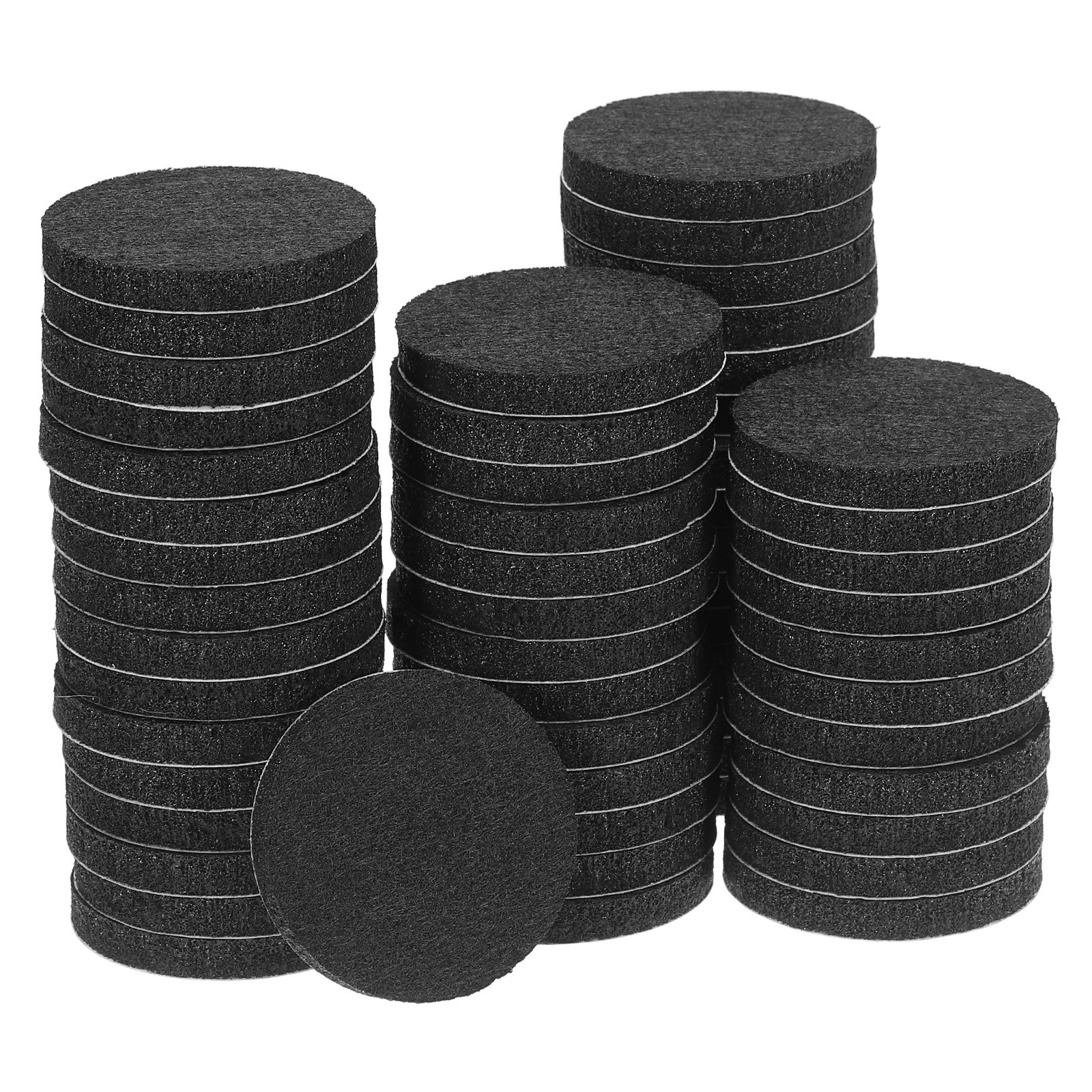 64Pcs Non Slip Furniture Pads, 1.5" Self Adhesive Felt Pad (Black 0.2" Thick)