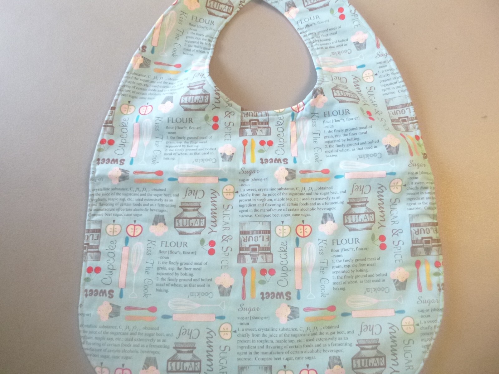 Adult Bib/Clothing Protector double thickness with Quilted Diamond Backing