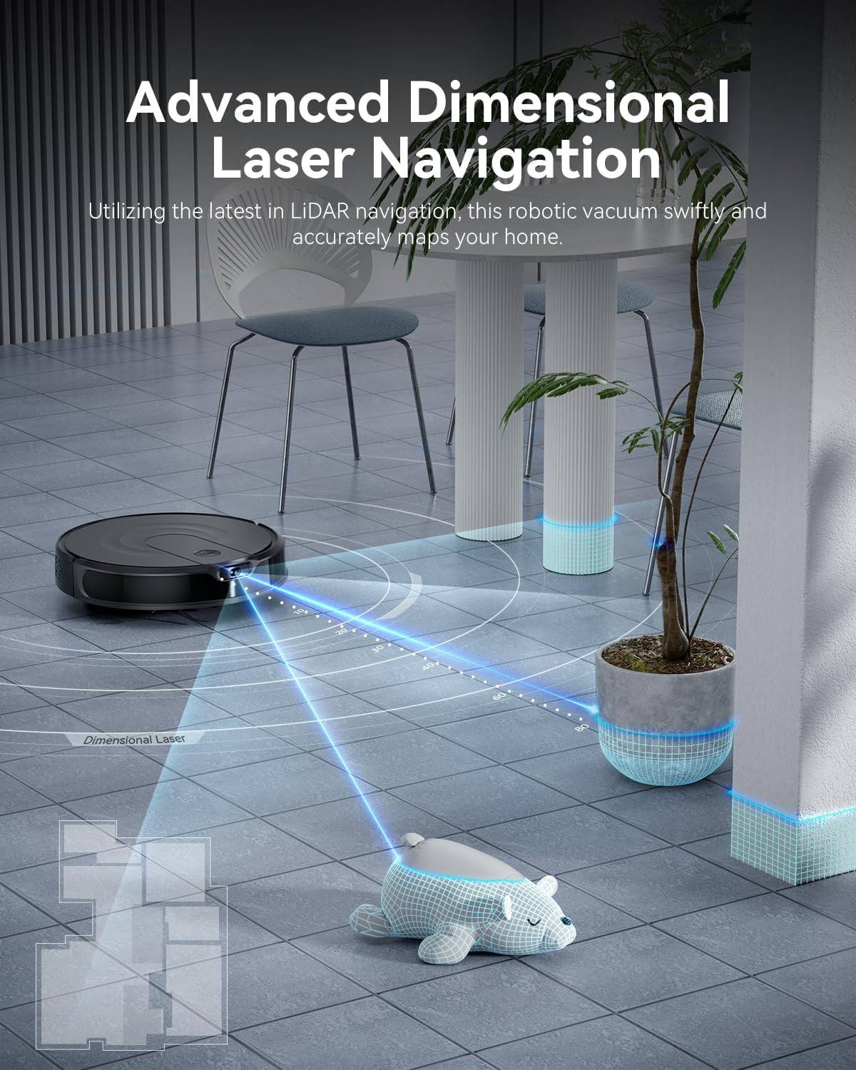 Robot Vacuum and Mop Combo, Lidar Navigation, 9000Pa Suction Robotic Vacuum Clea