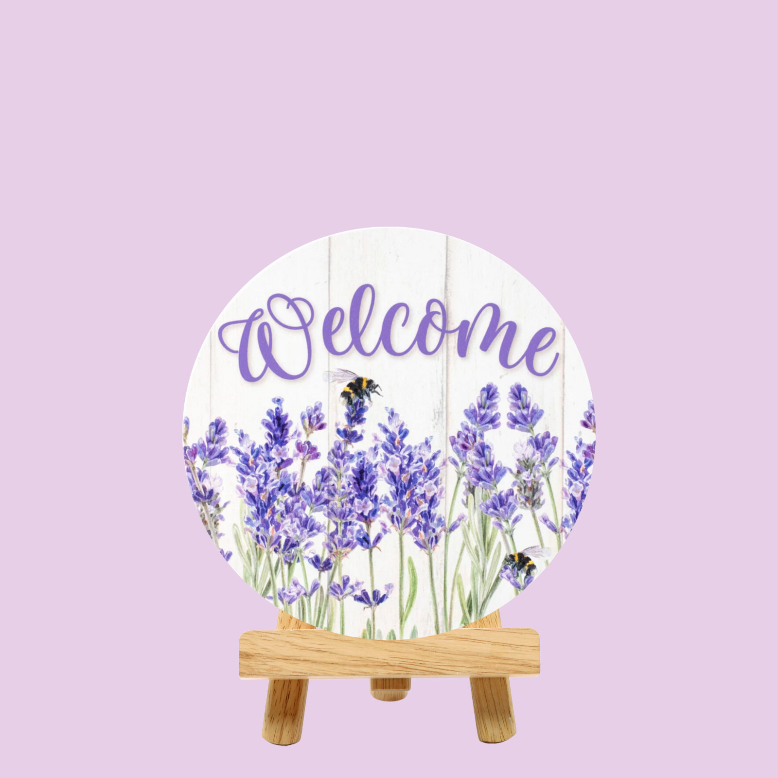 Welcome Lavender Spring Door Hanger or Sign