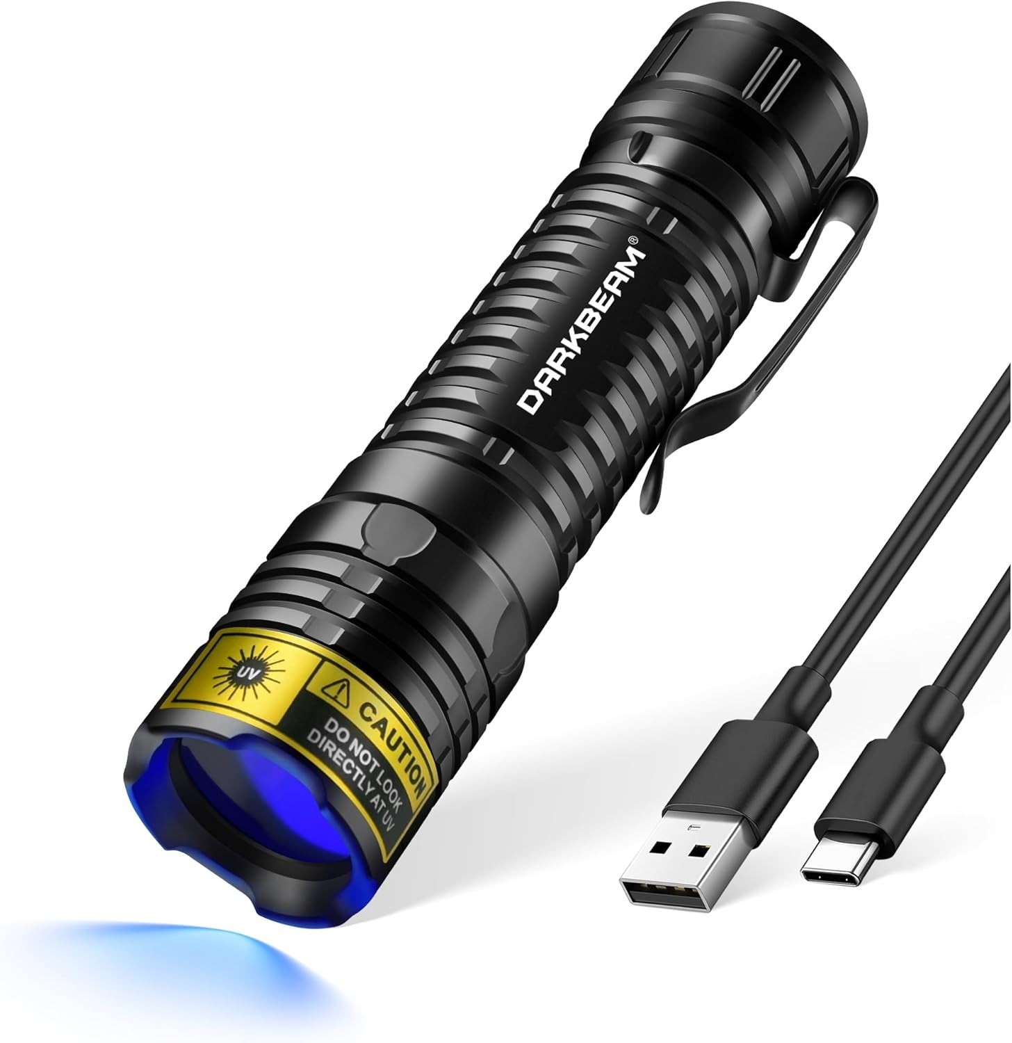 UV Black Light Flashlight Mini 365Nm - Rechargeable USB Strong Ultraviolet LED