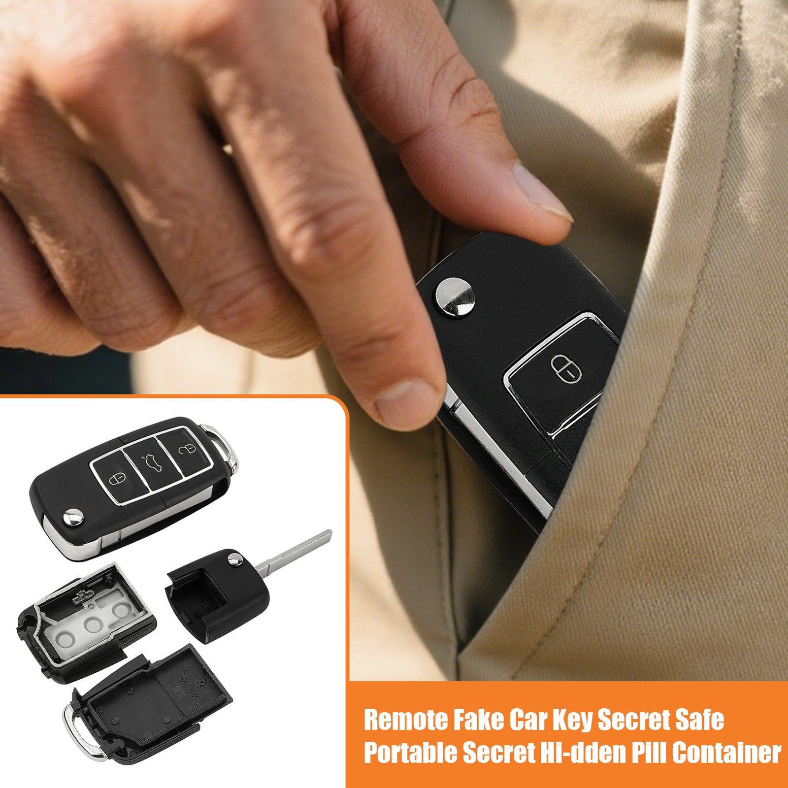 Fake Car Key Diversion Safe - Hidden Secret Compartment Stash it Box
