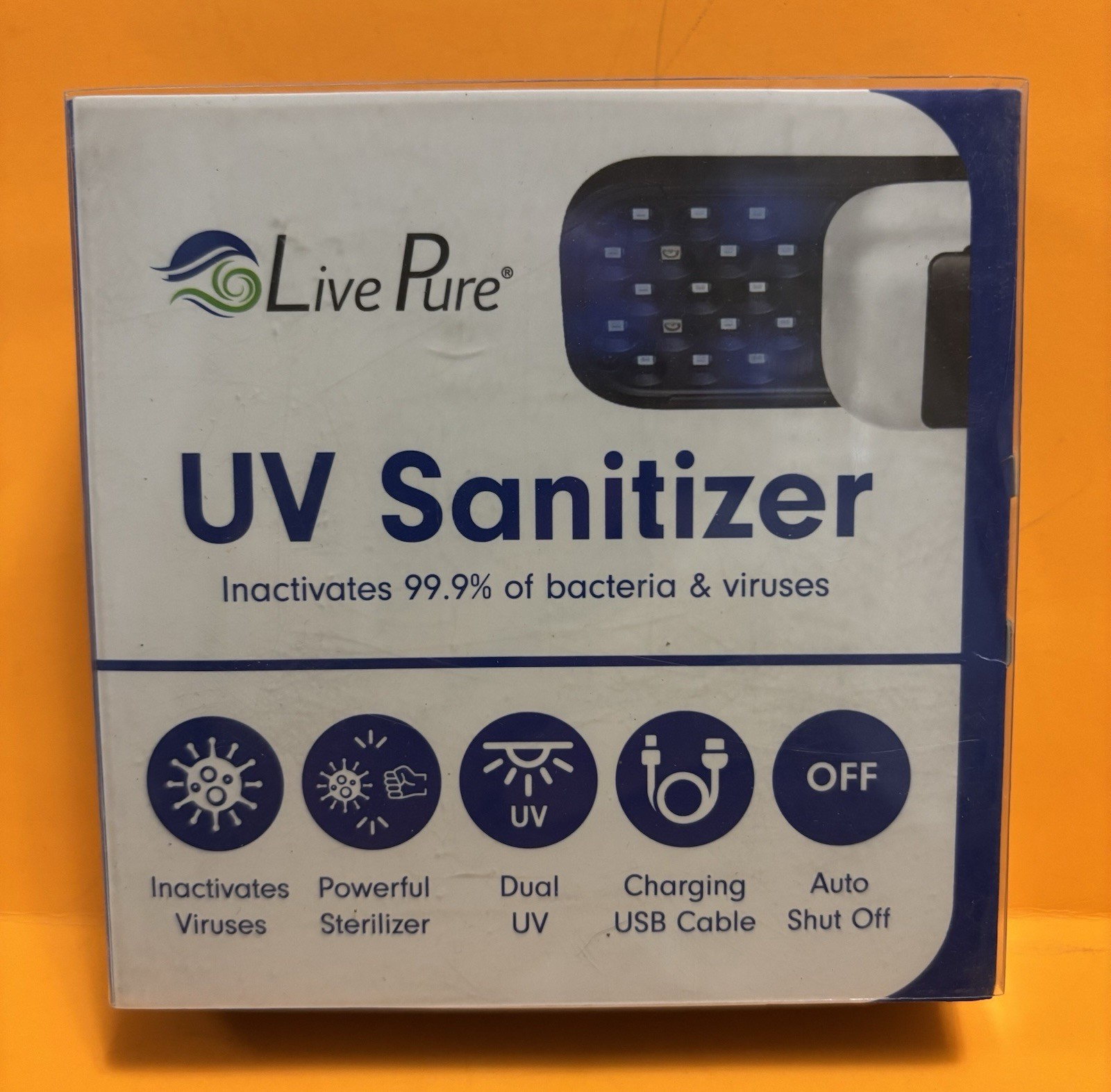 Live Pure UV Sanitizer Inactivates 99.9% of Bacteria & Viruses NEW Free Shipping
