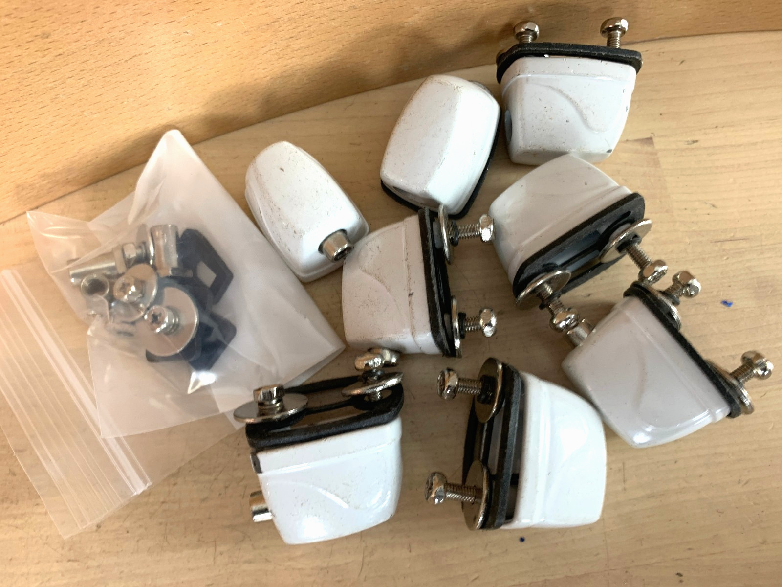 DDrum Lot of 8x Rack Floor Tom Snare Drum LUG CASING Parts White Diablo Finish