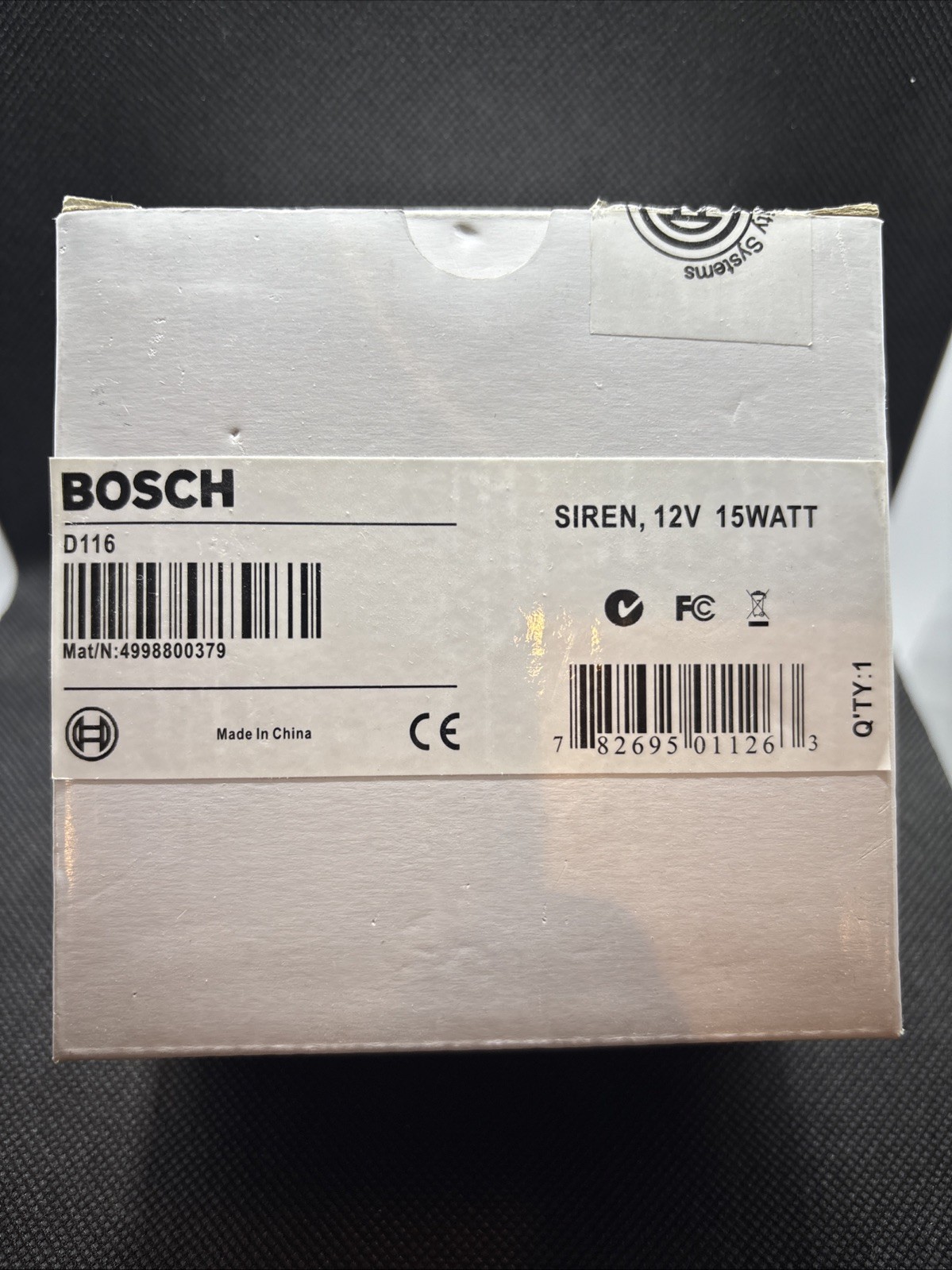 Bosch D116 12V, 15W Dual Tone Siren Security Alarm Panel Intrusion Indoor