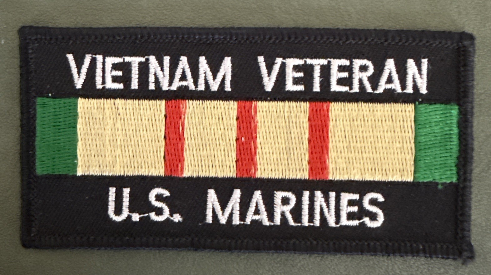 Vietnam Veteran U.S. Marines Patch Ribbon Bar Embroidered Military (4"x2-1/8")
