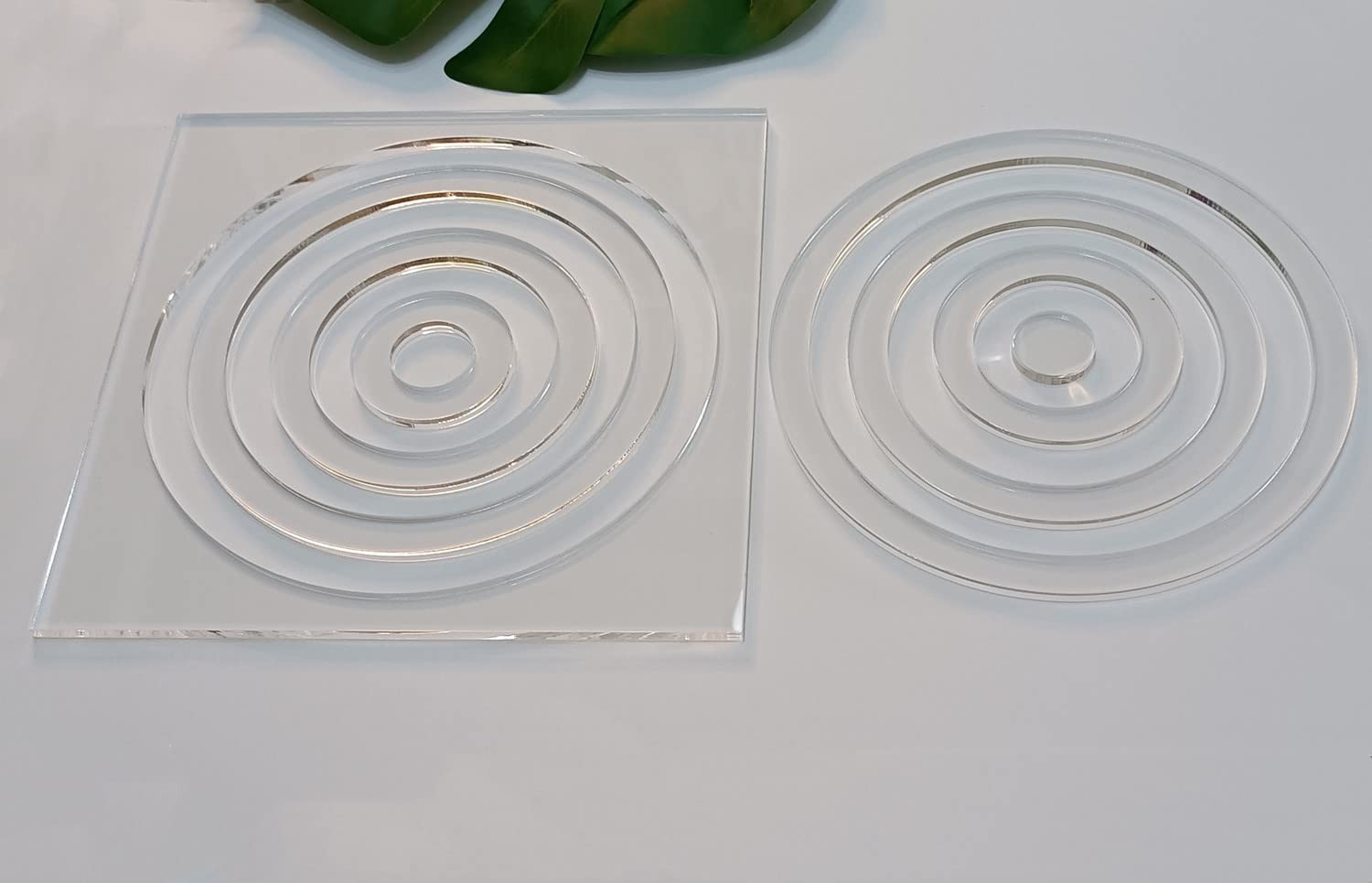 Multi Circle Router Template Acrylic Inlay Jig for Woodworking 8x8 Inch
