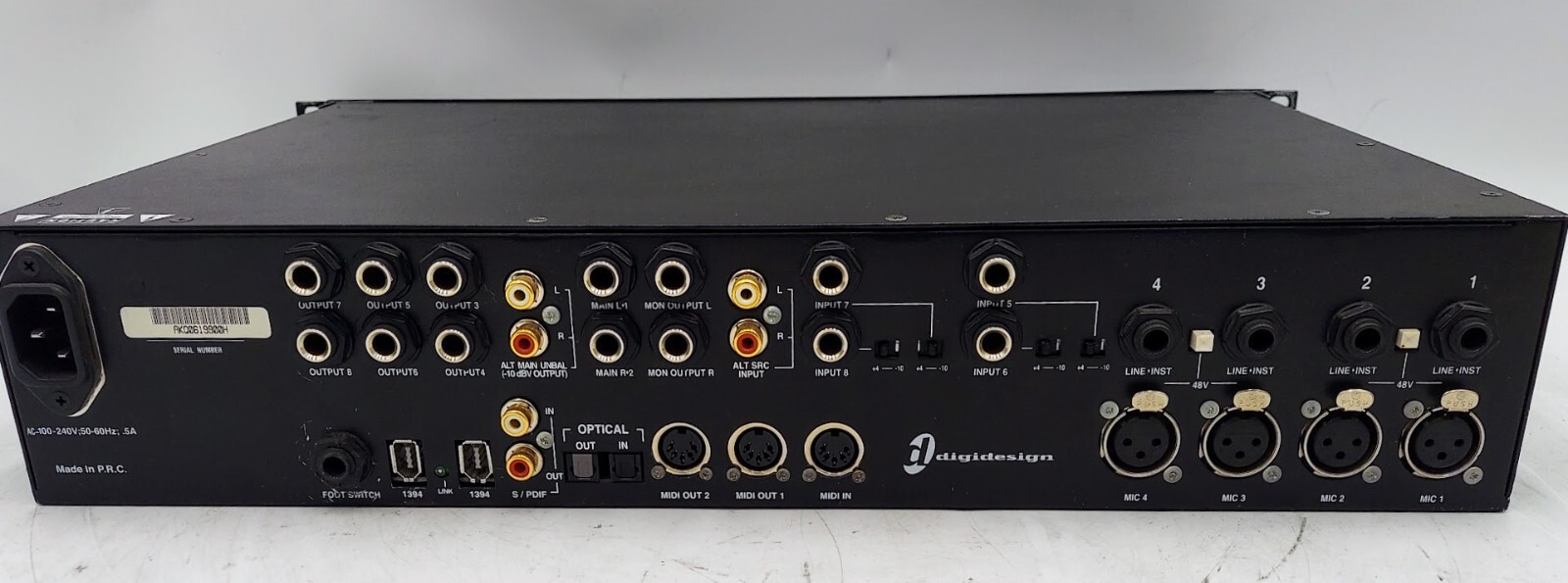 Digidesign Digi 002 9100-307 Rack Firewire Audio Midi Digital Recording Interfac